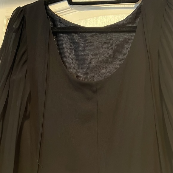 Little Black Dress with Sheer Sleeves - Picture 4 of 6